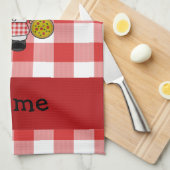 Personalisierter Name Italienischer Koch Rot-weiße Geschirrtuch (Viertel Falte)