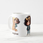 Personalisierter Name & J Verschlafener Morgen Kar Kaffeetasse (Vorderseite Links)