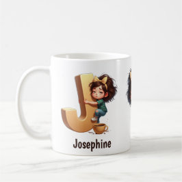 Personalisierter Name & J Verschlafener Morgen Kar Kaffeetasse