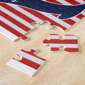 Personalisierter Name & Jahr Rot-Weiß- und Blauer  Puzzle (Seite)