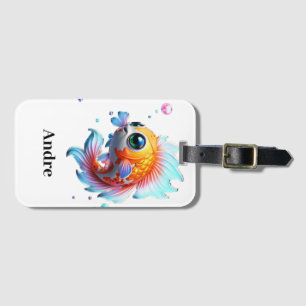 Personalisierter Name Japanischer Koi Fisch Gepäckanhänger