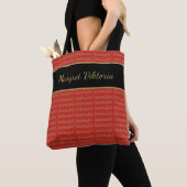 Personalisierter Name Jólabókaflóð Rotes Buch Hoch Tasche (Von Nahem)