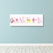 Personalisierter Name Jungle Girls Leinwand Art (Insitu (Holzboden))