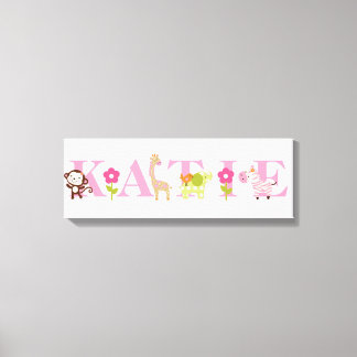 Personalisierter Name Jungle Girls Leinwand Art