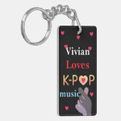 Personalisierter Name K-Pop Schlüsselanhänger (Vorderseite links)