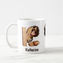 Personalisierter Name & K Verschlafener Morgen Kar Kaffeetasse