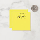 Personalisierter Name Kalligraphie Gelb Mitteilungskarte (Vorderseite/Rückseite Beispiel)