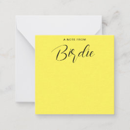 Personalisierter Name Kalligraphie Gelb Mitteilungskarte