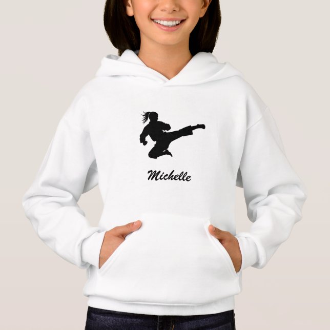 Personalisierter Name Karate / Taekwondo / Judo Hoodie (Vorderseite)