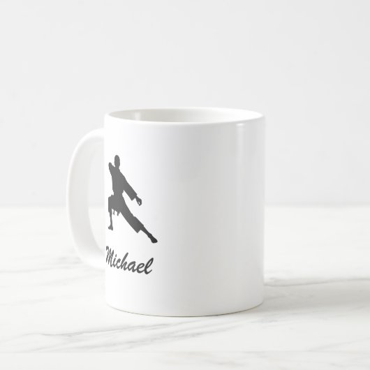 Personalisierter Name Karate / Taekwondo / Judo Kaffeetasse (Vorderseite Links)