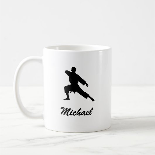 Personalisierter Name Karate / Taekwondo / Judo Kaffeetasse (Links)