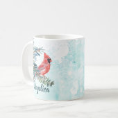Personalisierter Name Kardinal-Geschenkbecher Kaffeetasse (Vorderseite Links)