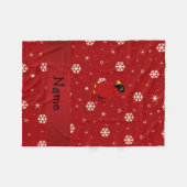 Personalisierter Name Kardinal Rote Schneeflocken Fleecedecke (Vorderseite (Horizontal))