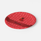 Personalisierter Name Kardinal Rote Weihnachtsbäum Pappteller (Schrägansicht)