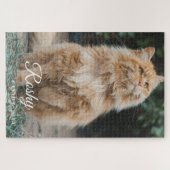 personalisierter Name Katze Foto Puzzle (Horizontal)