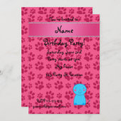 Personalisierter Name Katzenrosa Einladung (Vorne/Hinten)