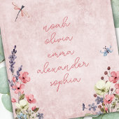 Personalisierter Name Keepake Wildblume Rosa Fleecedecke