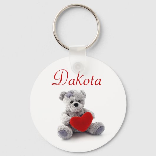Personalisierter Name Keyring - Teddy Bear Schlüsselanhänger (Vorderseite)