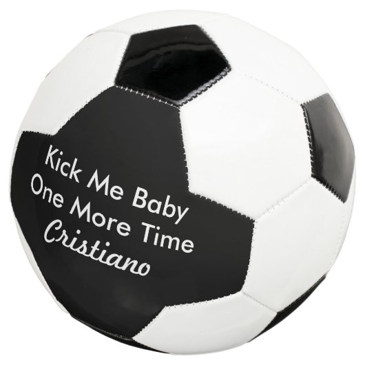 Personalisierter Name Kick Me Baby noch einmal Fußball (Dreiviertel)