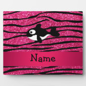 Personalisierter Name Killer Wal Zebra Streifen Fotoplatte (Vorderseite)