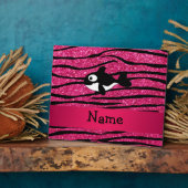 Personalisierter Name Killer Wal Zebra Streifen Fotoplatte (Seite)