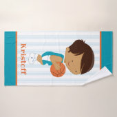 Personalisierter Name Kinder Basketball Badetuch Badehandtuch (Badehandtuch)