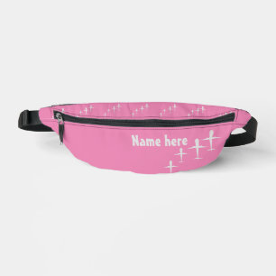 Personalisierter Name Kinder Spaß Flugzeuge Pastel Bauchtasche