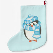 Personalisierter Name Kinder Weihnachten Pinguin S Großer Weihnachtsstrumpf (Rückseite)