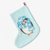 Personalisierter Name Kinder Weihnachten Pinguin S Großer Weihnachtsstrumpf (Rückseite (Hängend))