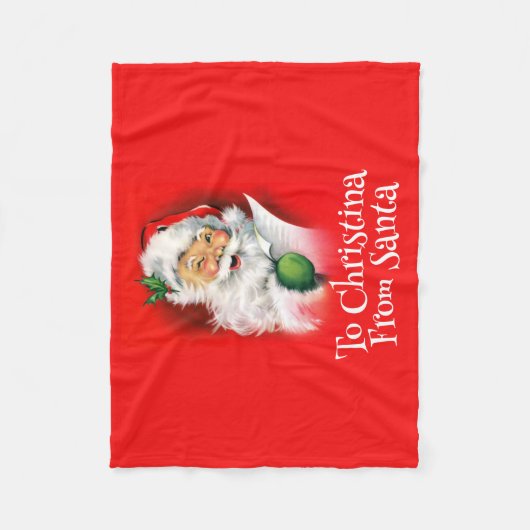 Personalisierter Name Kinder Winking Weihnachten Fleecedecke (Vorderseite)