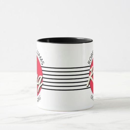 Personalisierter Name King of Ping Pong Red Circle Tasse (Zentrum)