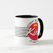 Personalisierter Name King of Ping Pong Red Circle Tasse (VorderseiteRechts)
