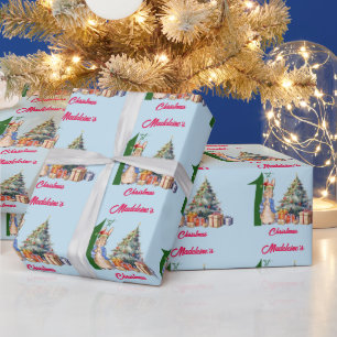Personalisierter Name Klassischer Hase Erstes Weih Geschenkpapier