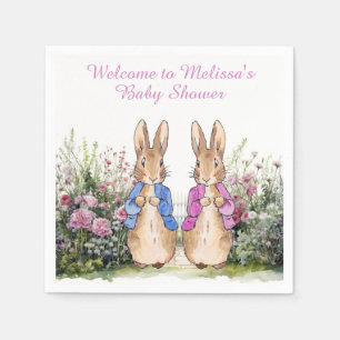 Personalisierter Name Klassischer Hase Serviette