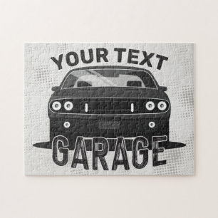 Personalisierter NAME Klassischer Muscle-Car-Garag Puzzle