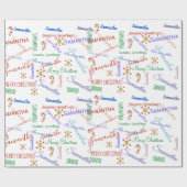 Personalisierter Name Kleiner Text Weihnachten Geschenkpapier (Flach)