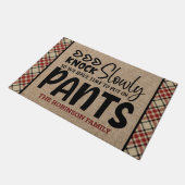 Personalisierter NAME Knock Langsam auf Pants Funn Fußmatte (Schrägansicht)