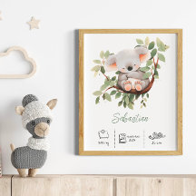 Personalisierter Name Koala Kinderzimmer Art Print