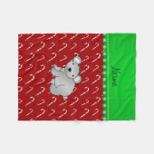 Personalisierter Name Koala Rote Weihnachtskuchen Fleecedecke (Vorderseite (Horizontal))