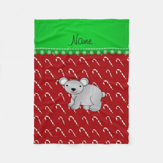 Personalisierter Name Koala Rote Weihnachtskuchen Fleecedecke (Vorderseite)