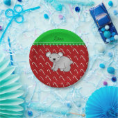 Personalisierter Name Koala Rote Weihnachtskuchen Pappteller (Party)