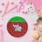 Personalisierter Name Koala Rote Weihnachtskuchen Pappteller (Party)