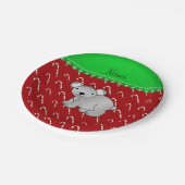 Personalisierter Name Koala Rote Weihnachtskuchen Pappteller (Schrägansicht)