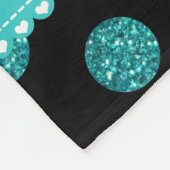 Personalisierter Name Koala Türkis Polka Punkte Fleecedecke (Ecke)