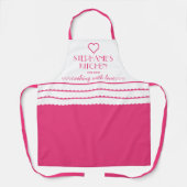 Personalisierter Name Kochen mit Liebe Rosa Schürze (Vorderseite)