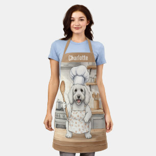 Personalisierter Name Kochender Pudel Hund Koch Schürze