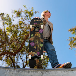 Personalisierter Name Koi Fish Skateboard