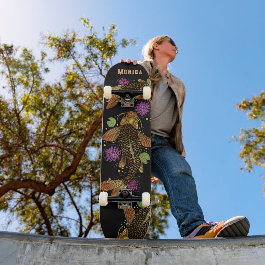 Personalisierter Name Koi Fish Skateboard (Außenbereich 1)
