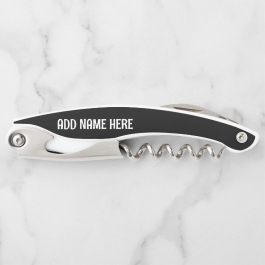 PERSONALISIERTER NAME KORKZIEHER CUSTOM FLASCHENÖF KELLNERMESSER (Vorderseite)
