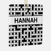 Personalisierter Name Kreuzworträtsel-Muster Keramikornament (Rechts)
